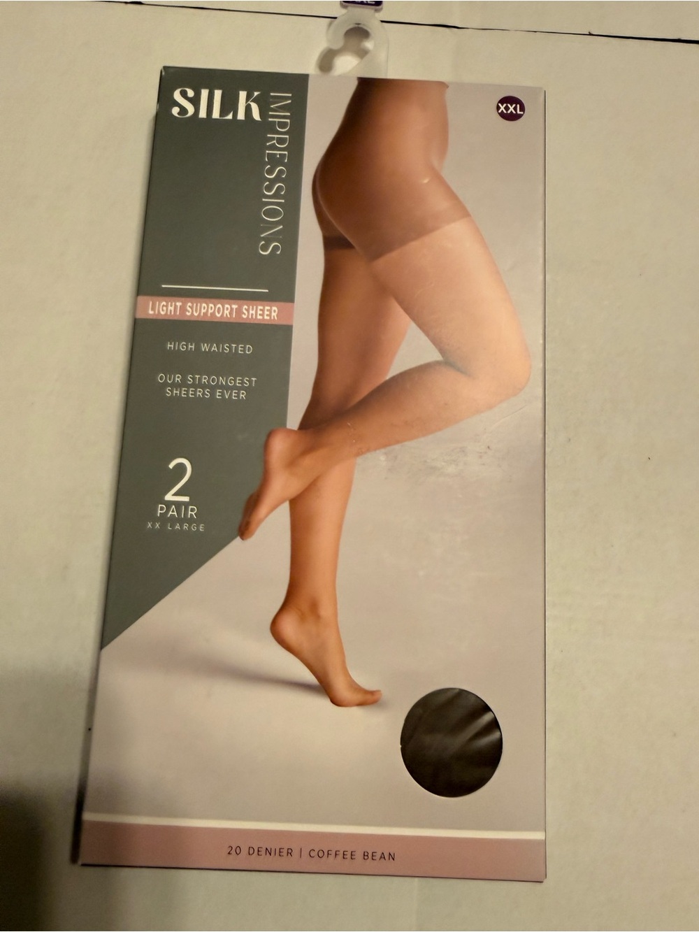 Impressions Men's Sheer Light Support Tights - Coffee Bean xxl